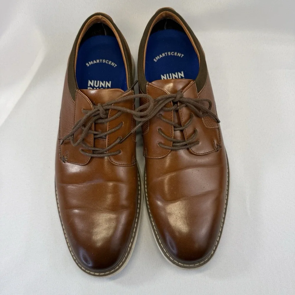 Nunn Bush Men's Chase Plain Toe Oxford Cognac Mens Size 11‎